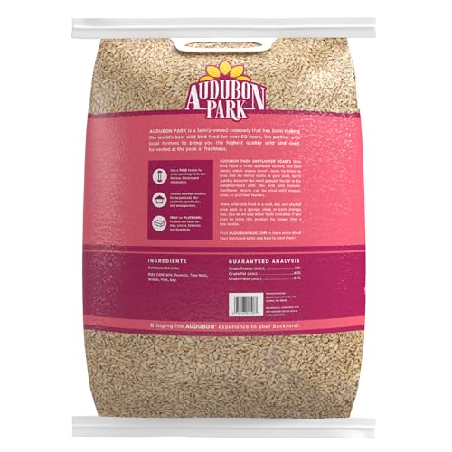 Audubon Park Sunflower Hearts Wild Bird Seed for Outside Feeders, 15-lb. Bag
