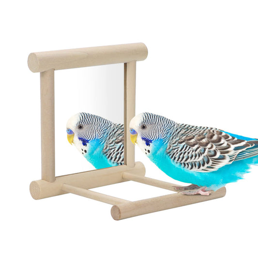 Bird Mirror with Perch Bird Toys for Parrots Budgies Parakeets Cockatiels Lovebirds Finches Canaries