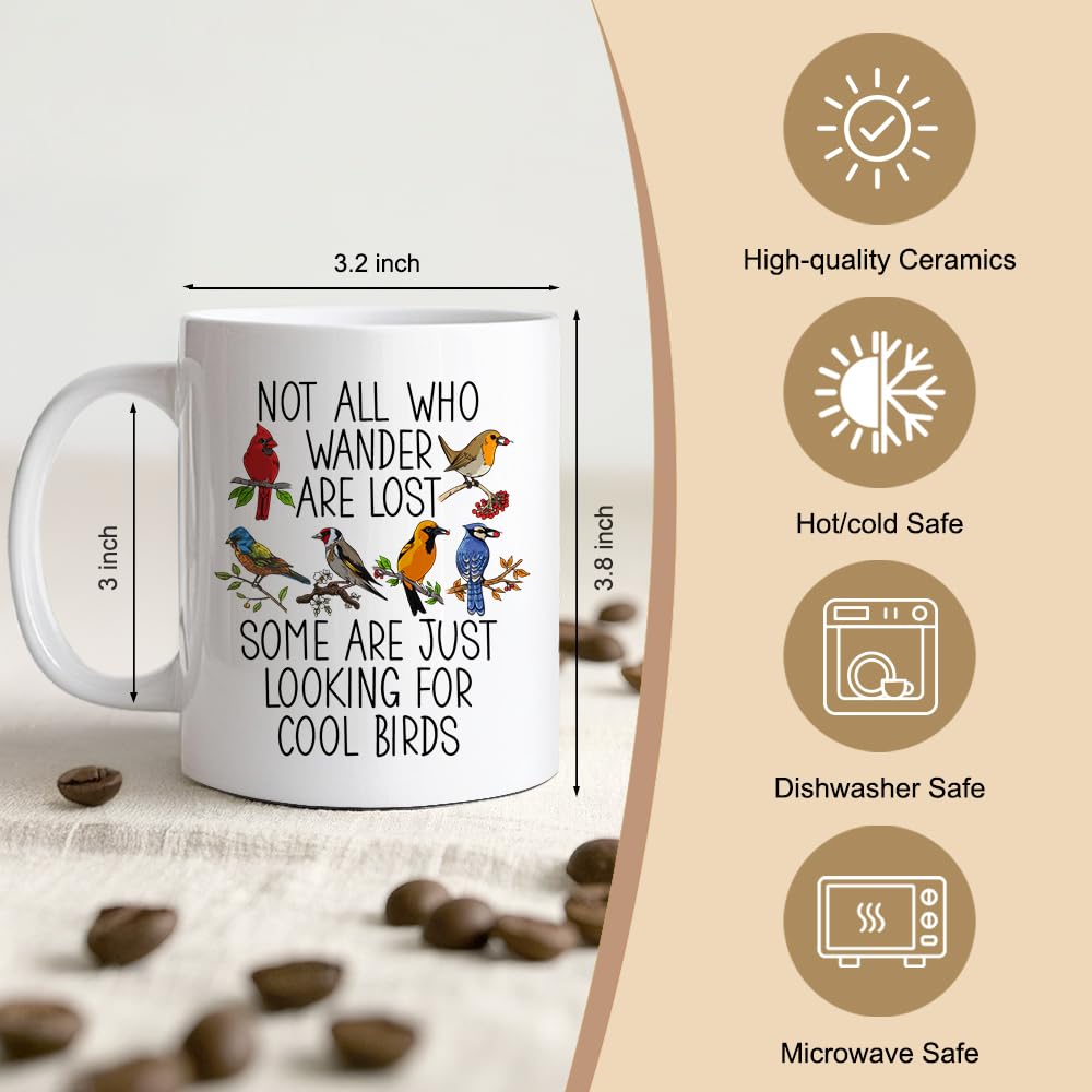 Gkodw Some Are Looking For Really Cool Birds Funny 11oz Double-Sided Ceramic Mug, Birding Coffee Mug for Men Women, Birder Gifts for Ornithologist, Birthday Gifts for Bird Enthusiast Bird Nerd