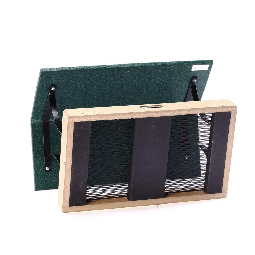 Birds Choice SNFT-300 Fly-Thru Feeder, Recycled Pole Mounted Bird Feeder, Large, Taupe/Green