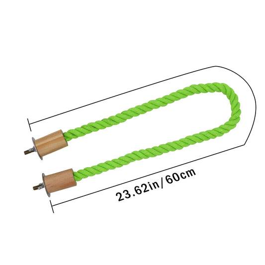 2 Pack Bird Hemp Rope Perch Swing, Bird Cage Stand Pole Accessories, Paw Grinding Standing Climbing Perch for Parrot, Parakeet, Budgies, Lovebirds(23.62"/60 cm)