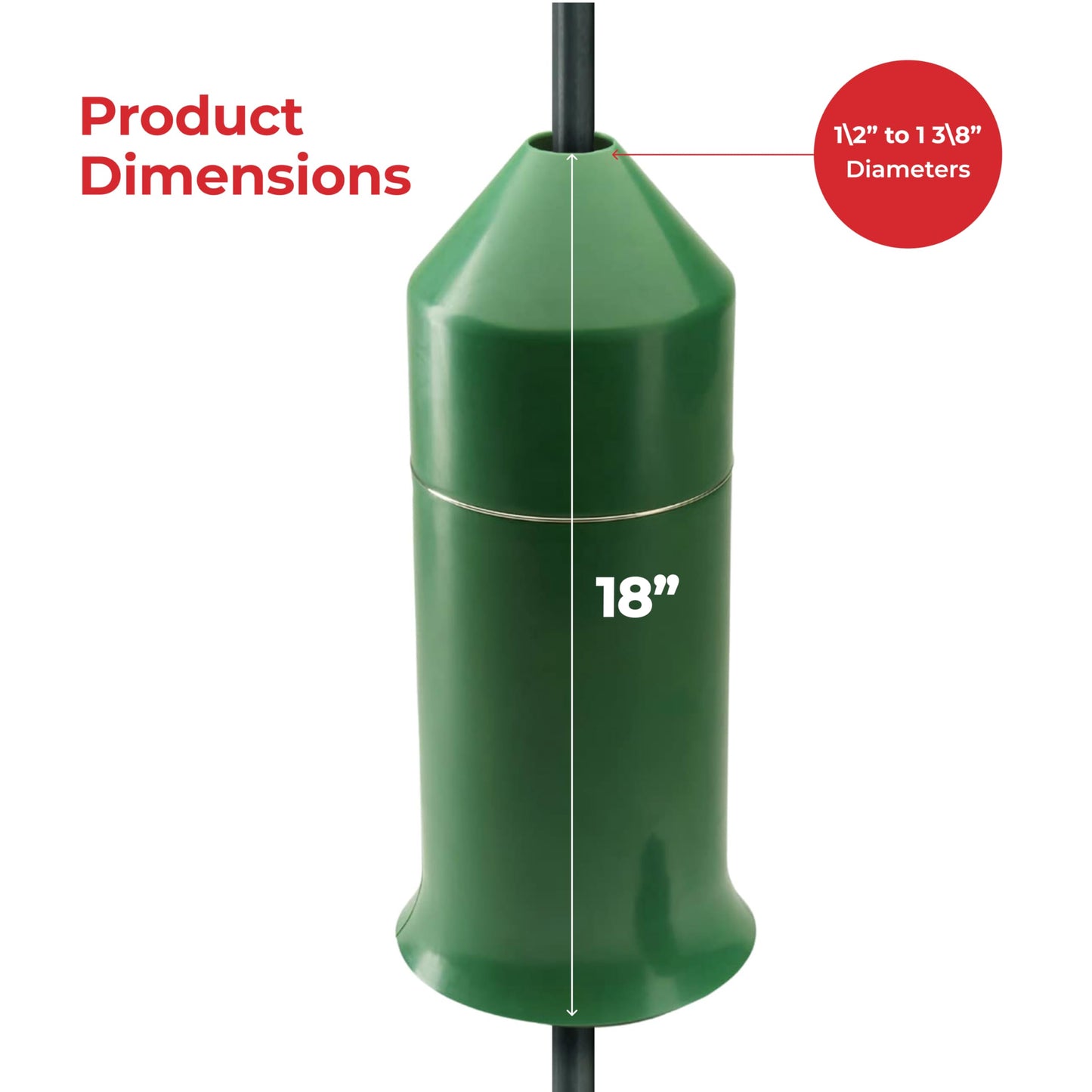 iPrimio 18" Squirrel Baffle - Easy Install Pole Wrap Around Baffle: Protect Hanging Bird Feeders, Squirrel Baffles for Feeders, No Tool Install, Durable Weather Resistant, for Bird Feeder Poles