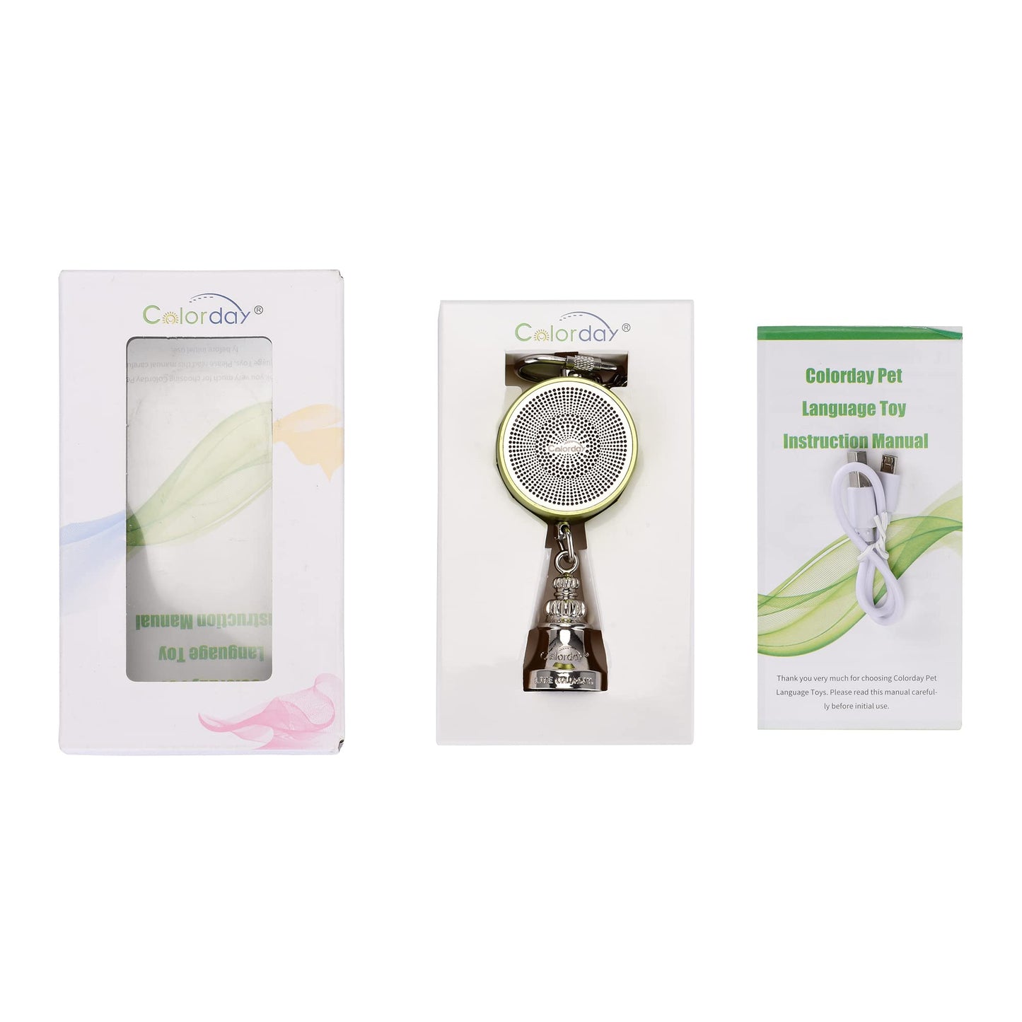 Colorday Bird Toys Parrot Talking Coach & Interactive Voice Bell for Parakeet, African Grey, Amazon Parrots, Quaker, Cockatiel, Conure (Green)