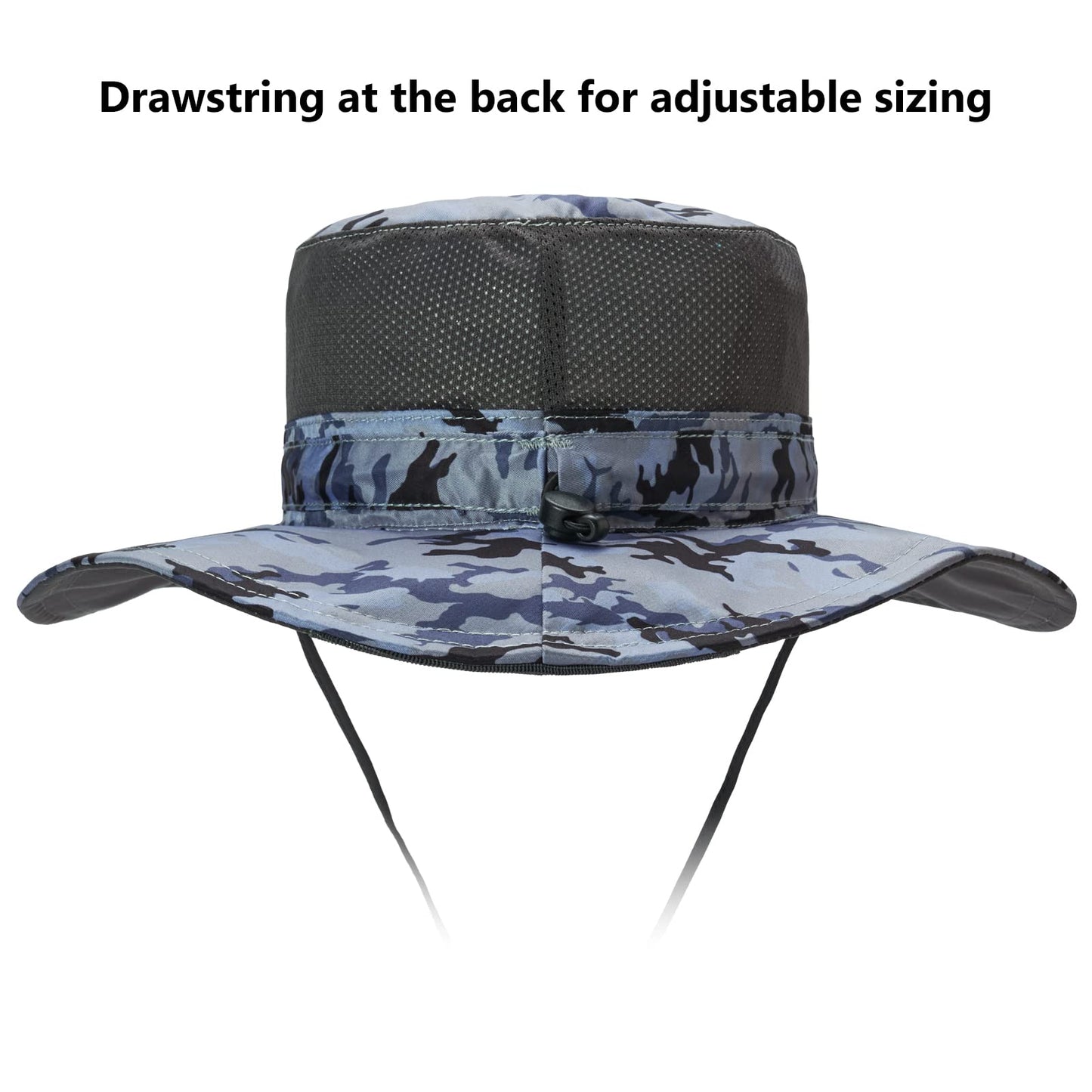 BASSDASH UPF 50+ Sun Fishing Hat Water Resistant with Detachable Neck Flap