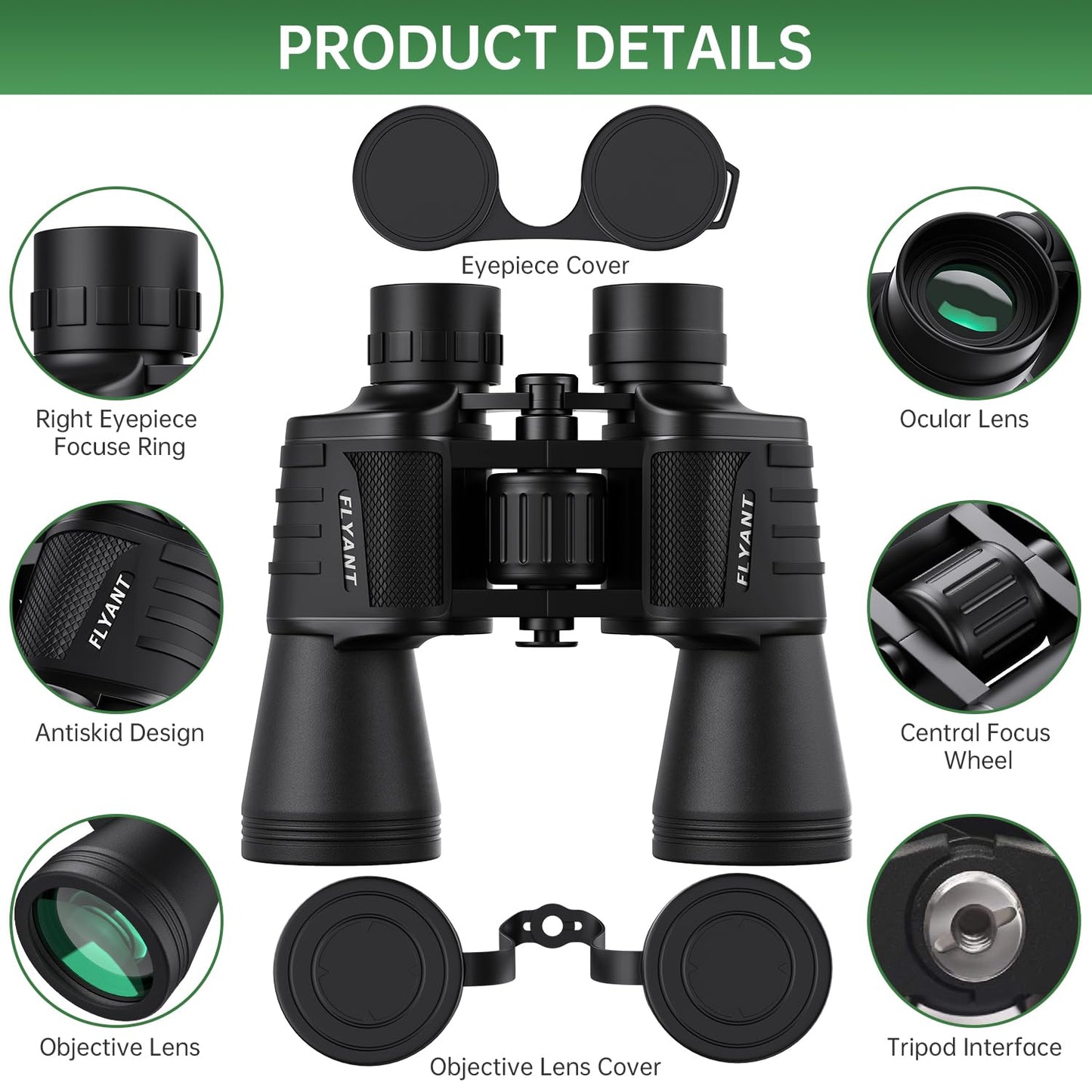 20x50 High Powered Binoculars for Adults, Waterproof Compact Binoculars with Low Light Vision for Bird Watching Hunting Camping Travel Cruise Hiking Sports Stargazing, Christmas Birthday Gifts for Men