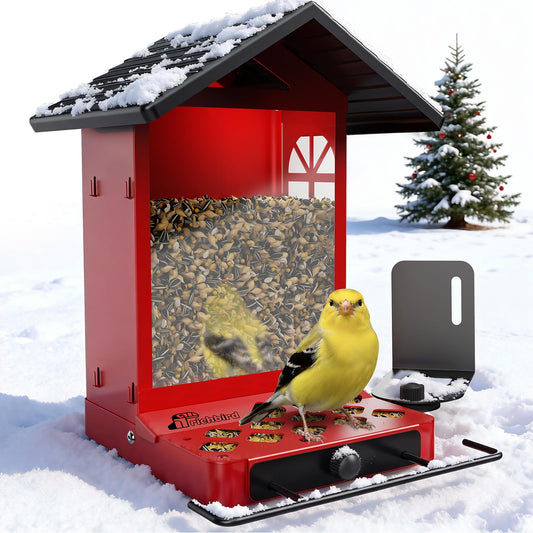 Richbird All-Metal Bird Feeder, Wall & Pole Mountable, 2.4L Large Capacity, Heavy-Duty Chew-Proof & Weather-Resistant Design, Easy to Clean & Fill, Attracts Wild Birds for Backyard & Garden