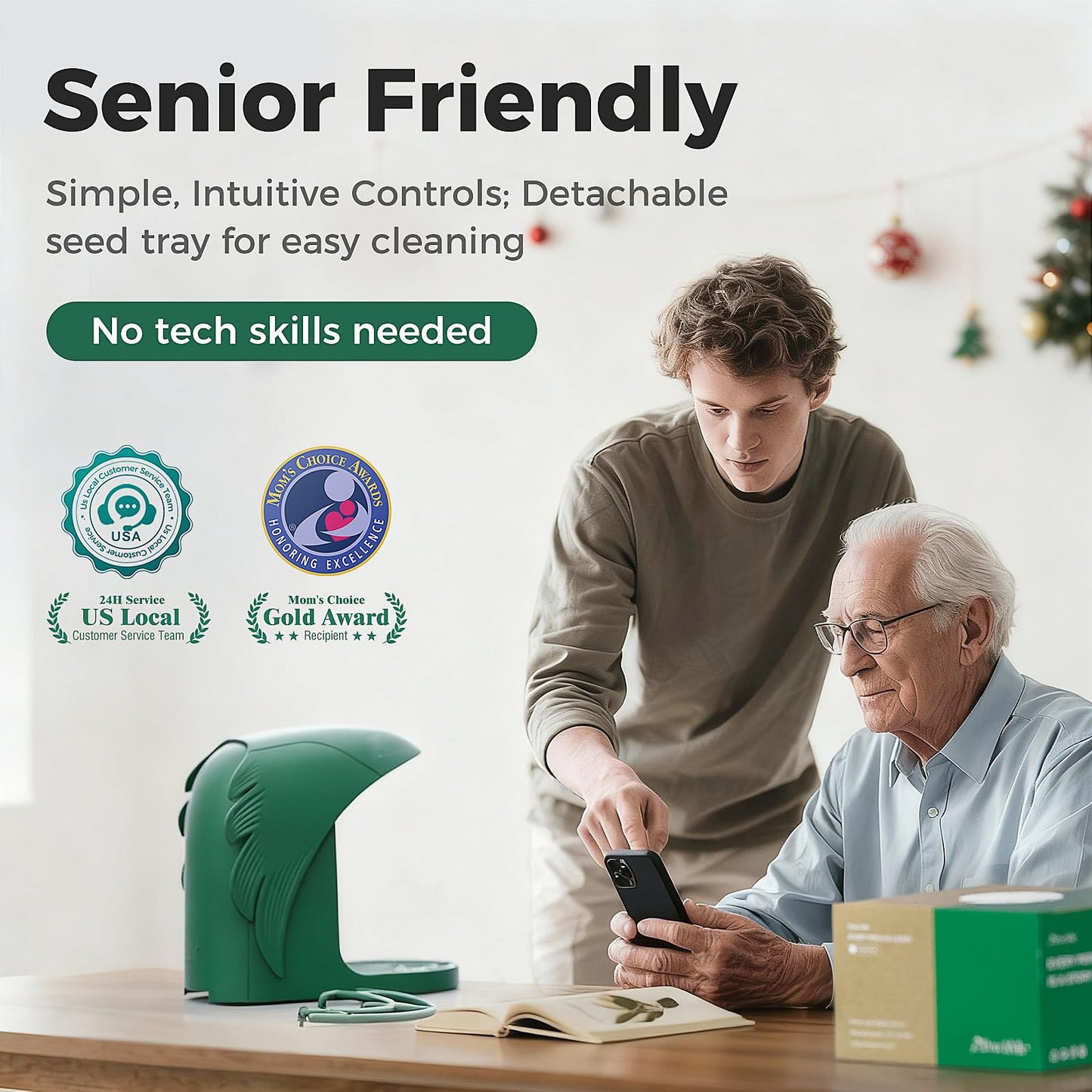 PerchMe® 2025 New AI Bird Feeder with Camera Solar Powered -2K HD Live View,Smart Bird House Camera Wireless Outdoor,DIY Add-ons,Pefect Birding Gift for Parents & Families