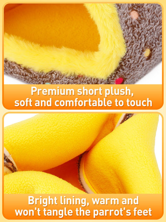 Medium Winter Warm Bird Nest for Cage - Comfortable Bird Bed with Support Board, Hanging Hammock Shed Hideaway Hut Gift for Macaws African Grey Amazon Parrots