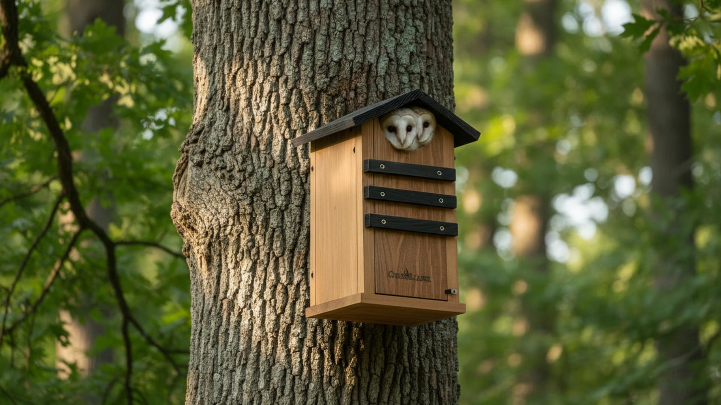 Cedar Squirrel House, Screech Owl Box, Duck Nesting Shelter, Cedar Bird House for Outside, Rustic Big Birdhouse,Nesting Box, Squirrel Shelter Nester Large Heavy Stainless Steel Perch,Assemble Needed