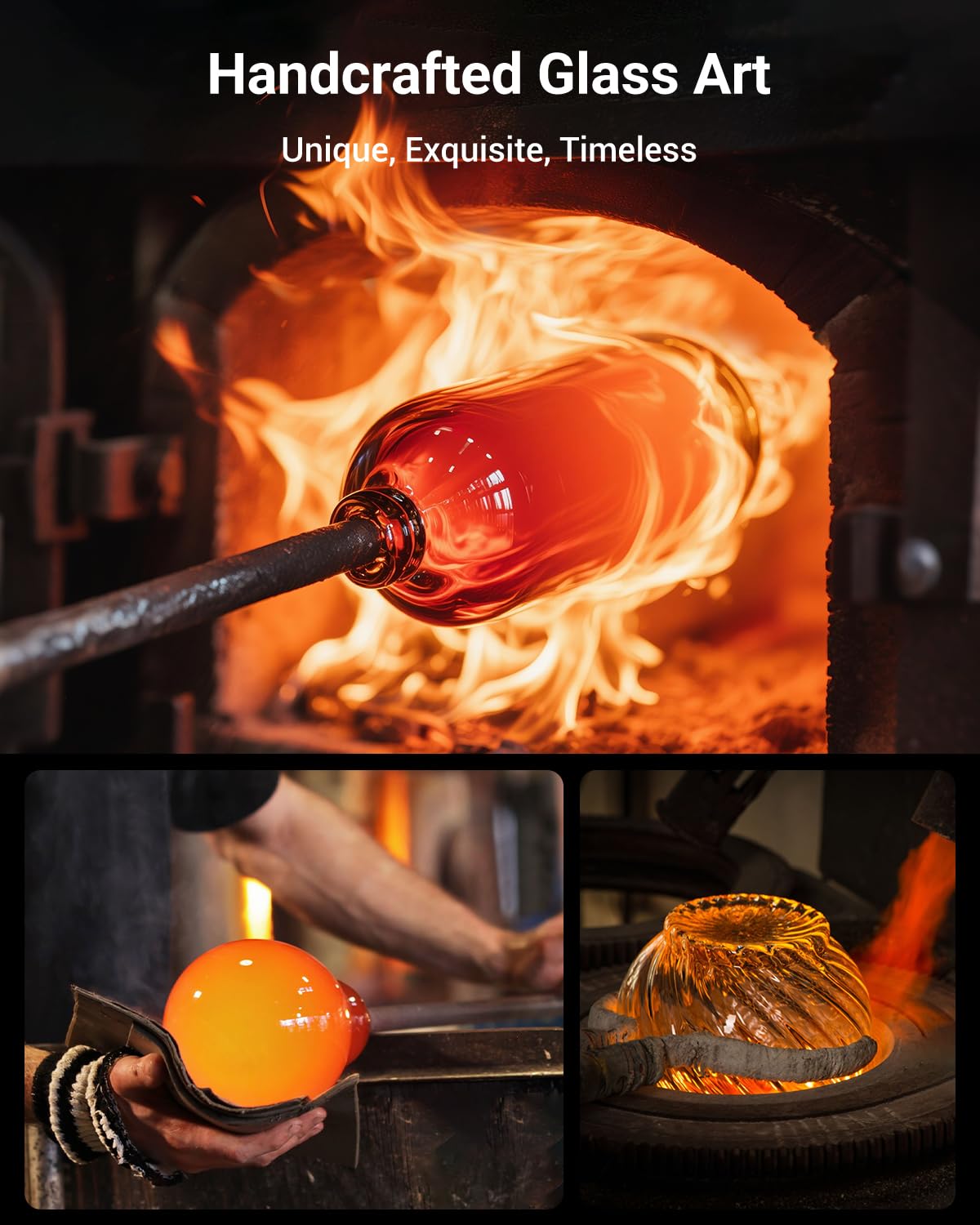 HouseSapp Solar Hummingbird Feeder - 49 fl.oz Hand Blown Glass Color Changing - 7 Feeding Ports with Perch - Never Leak - Perfect Hummingbird Feeder