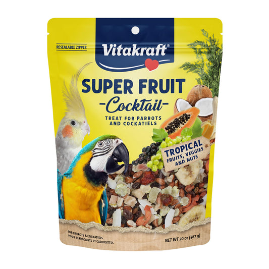 Vitakraft Fresh Super Fruit Cocktail - Tropical Parrot Fruit Blend - Parrot and Parakeet Treats 1.25 Pound (Pack of 1)