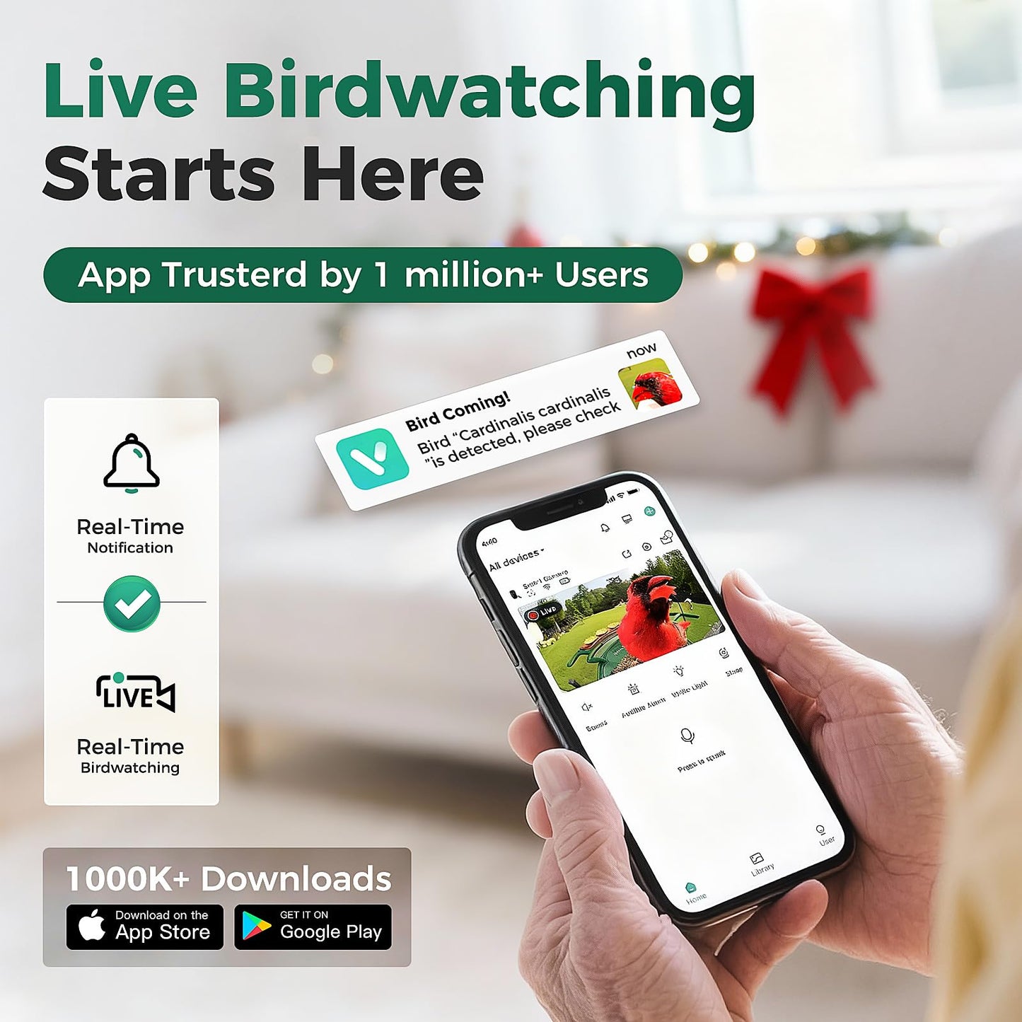 PerchMe® 2025 New AI Bird Feeder with Camera Solar Powered -2K HD Live View,Smart Bird House Camera Wireless Outdoor,DIY Add-ons,Pefect Birding Gift for Parents & Families