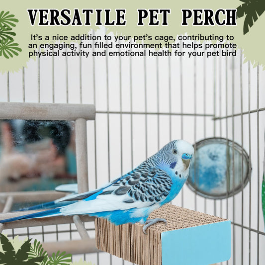 Skyygemm 2 Pieces Bird Chew Toy Parrot Cage Perch Cardboard Platform Bird Paw Grinding Stand Parrot Cage Playground for Macaws, Small Parakeets, Conures, Budgies, Finches Conure Cockatiel (Small)
