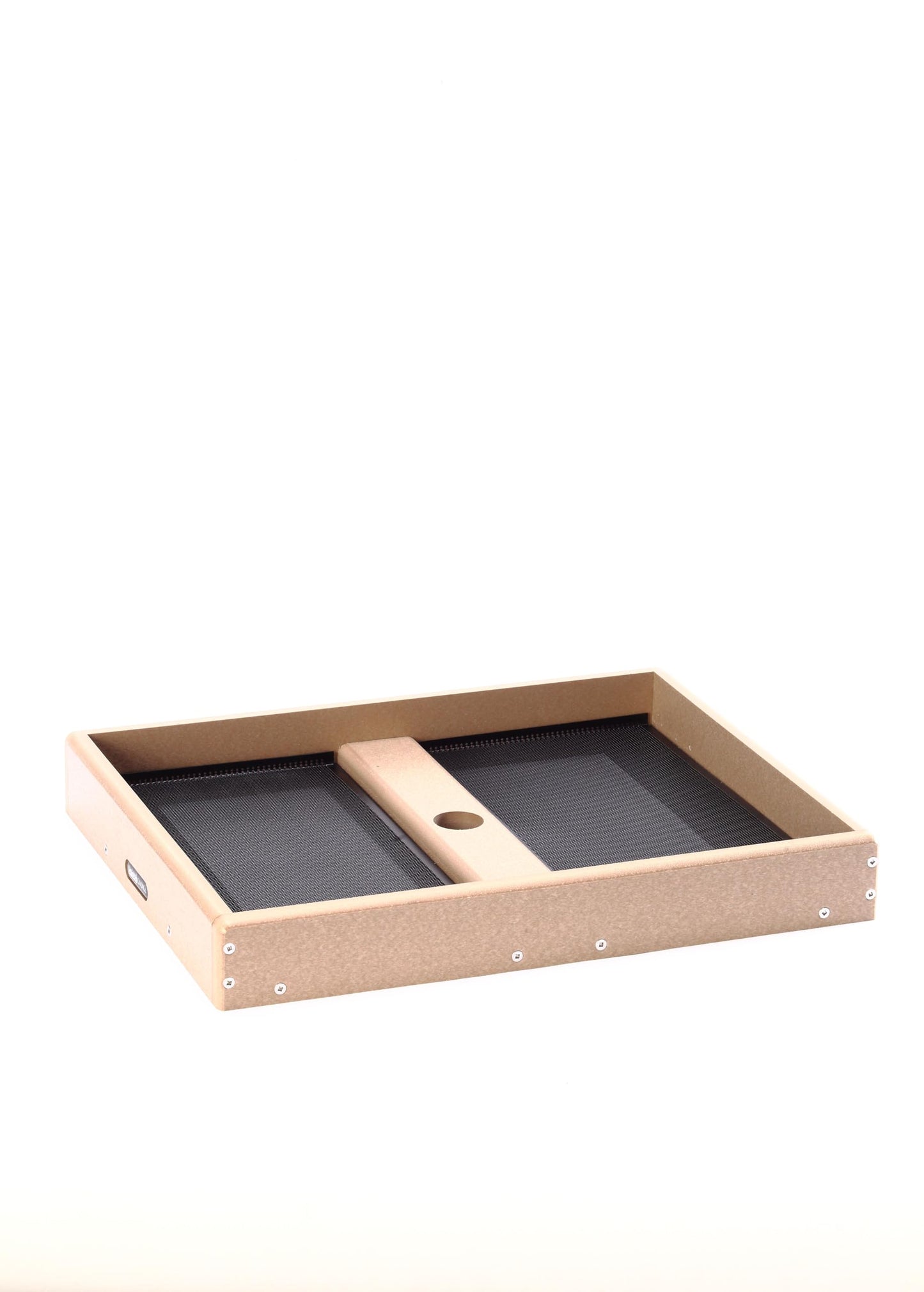 Birds Choice SNSC Platform Feeder, Recycled Pole Mount Seed Catcher Platform w/ Two Removable Seed Trays, Medium, Taupe