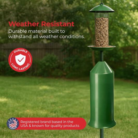 iPrimio 18" Squirrel Baffle - Easy Install Pole Wrap Around Baffle: Protect Hanging Bird Feeders, Squirrel Baffles for Feeders, No Tool Install, Durable Weather Resistant, for Bird Feeder Poles