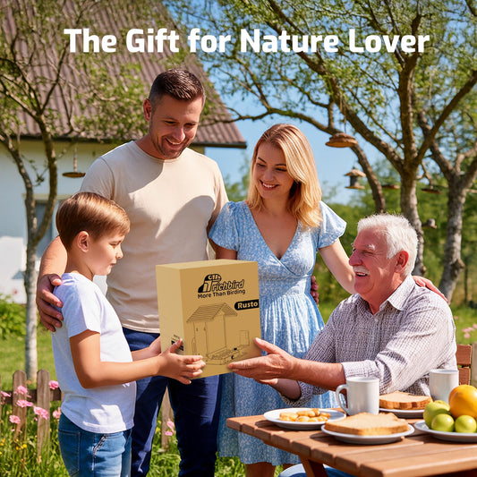 Richbird All-Metal Bird Feeder, Wall & Pole Mountable, 2.4L Large Capacity, Heavy-Duty Chew-Proof & Weather-Resistant Design, Easy to Clean & Fill, Attracts Wild Birds for Backyard & Garden