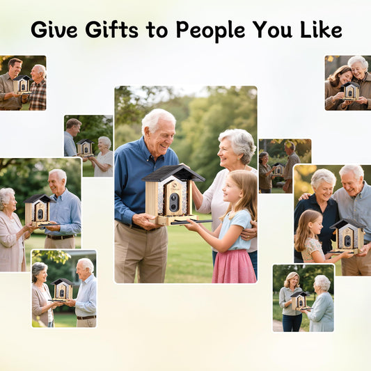 TT Nature Bird Feeder with Camera, Upgraded Smart Bird Feeder Al Identify for 10000 Species, Auto Capture & Real-time Notifications, Ideal Gift for Chirstmas