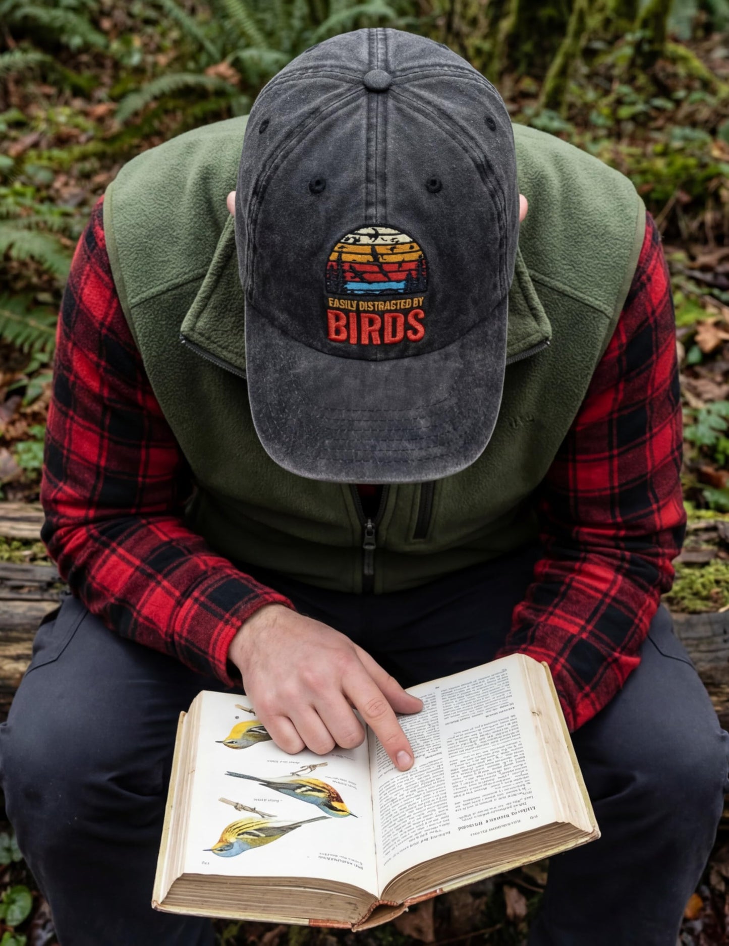 InnoBeta Bird Watching Gifts, Bird Watcher Gifts, Birds Watchers Hat, Vintage Adjustable Embroidered Washed Cotton Hat, Easily Distracted by Birds