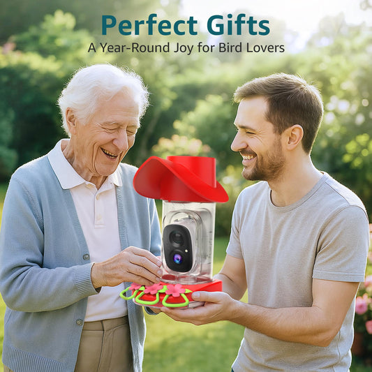 birdsnap® Hummingbird Feeder with Camera Solar Powered, 2K Live Stream AI Bird Identification with 32GB Card Ant Moat Weatherproof WiFi Smart Bird Feeder Camera for Outdoor Birds Watching Gifts