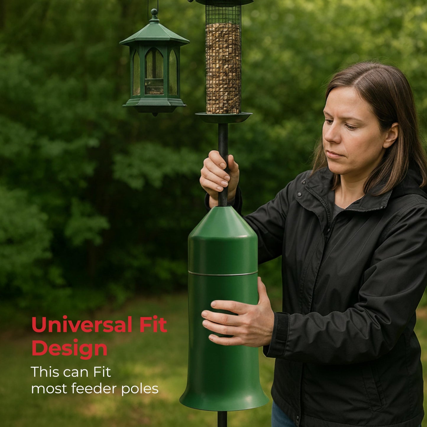 iPrimio 18" Squirrel Baffle - Easy Install Pole Wrap Around Baffle: Protect Hanging Bird Feeders, Squirrel Baffles for Feeders, No Tool Install, Durable Weather Resistant, for Bird Feeder Poles