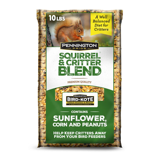 Pennington Pride Squirrel & Critter Blend With Corn, Sunflower Seeds and Peanuts, Helps Keep Critters Away From Bird Feeders, 10-lb. Bag