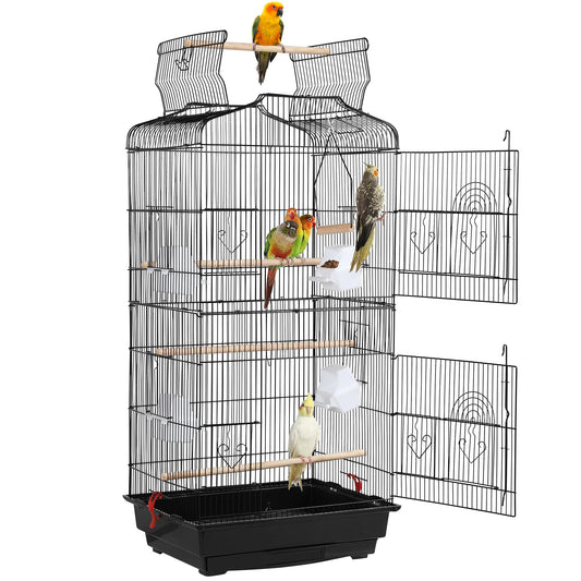 Yaheetech 41-inch Open Top Medium Bird Cages for Parakeets Finches Canaries Lovebirds Small Quaker Parrots Cockatiels Budgie Green Cheek Conure Travel Pet Flight Birdcage