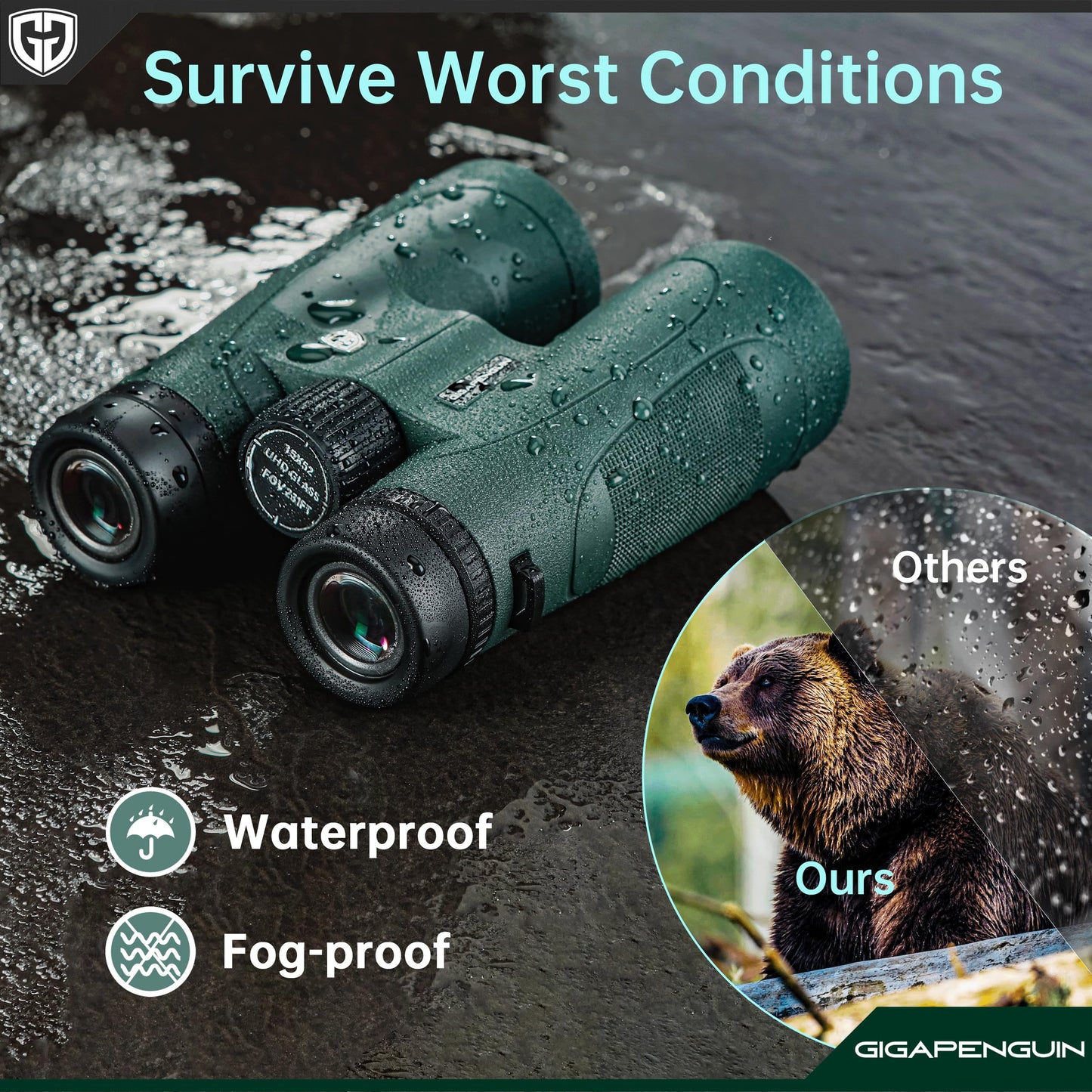 15x52 HD Binoculars for Adults High Powered with Upgraded Phone Adapter - Large View Binoculars with Clear Low Light Vision - Lightweight Waterproof Binocular for Bird Watching Travel Hunting Cruise